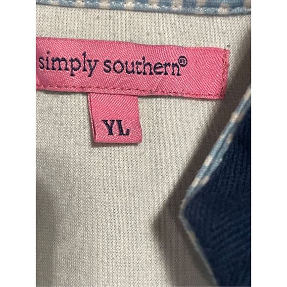 Simply Southern Searblue Tunic Dress Youth Large Beach, Resort Wear, Preppy - Picture 2 of 4